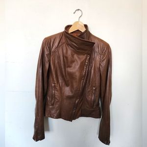 Blink Brown Leather Jacket XS